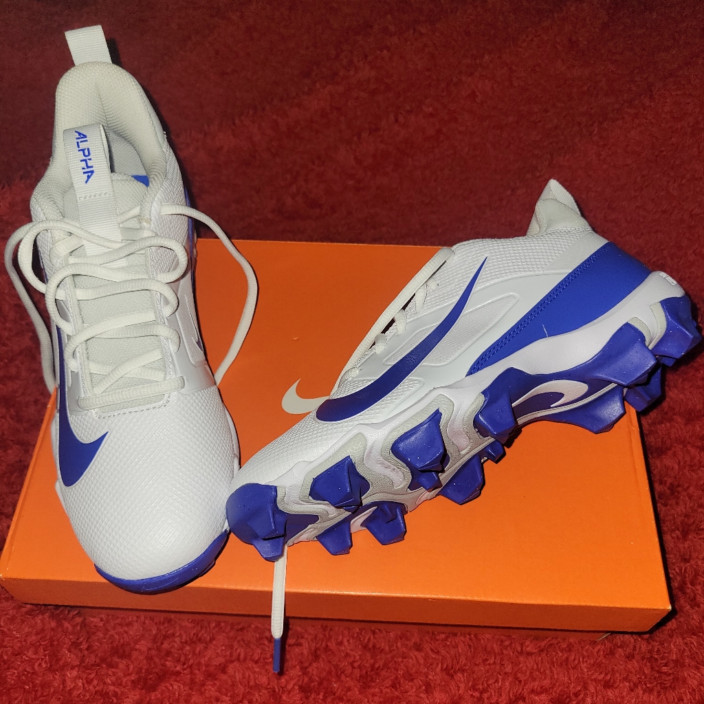 Nike White And Blue Cleats